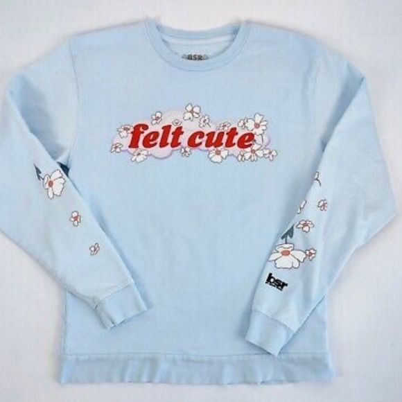 Revolve BSR by Samii Ryan felt cute daisy pastel blue sweatshirt - Picture 1 of 8